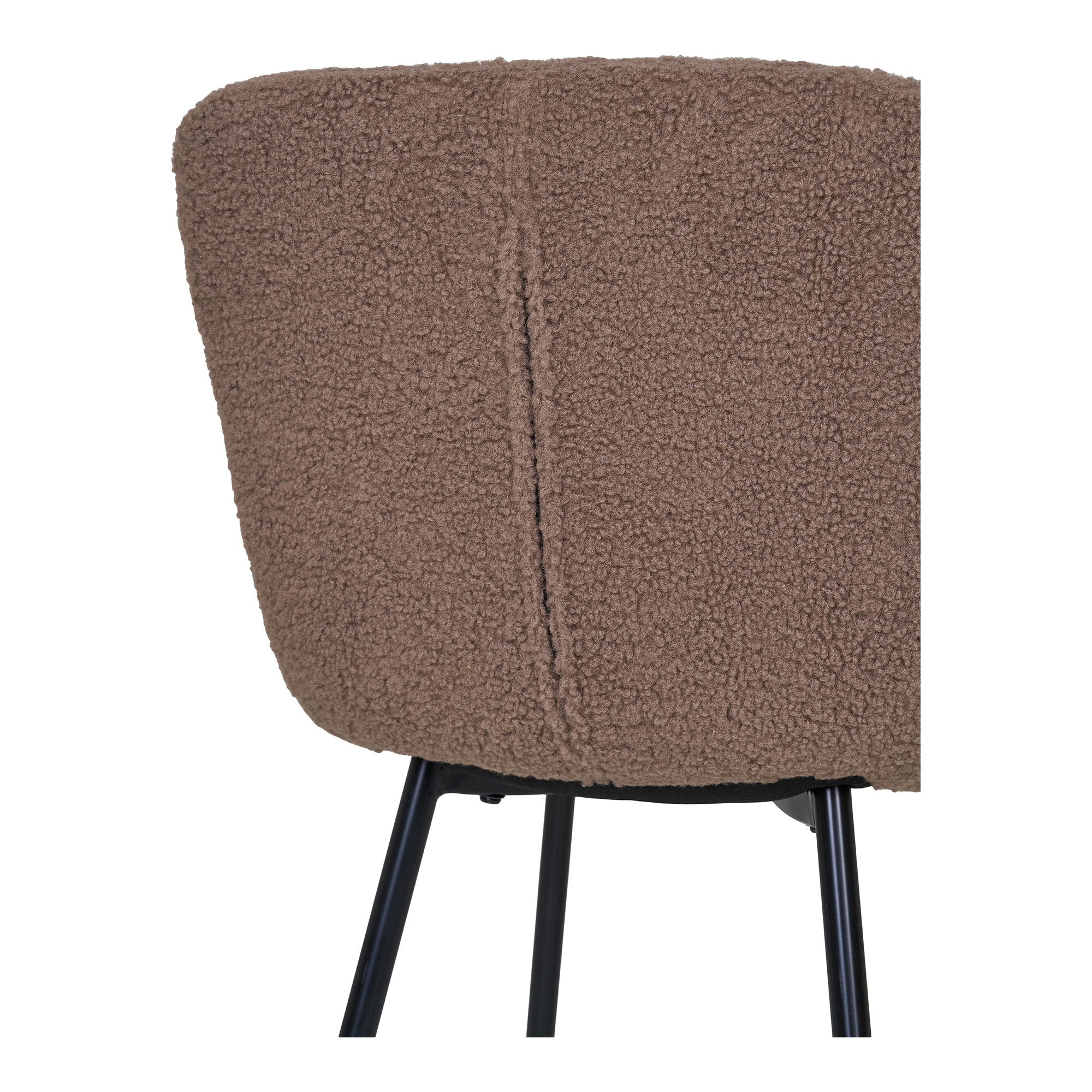 Chaise de salle à manger, fausse fourrure, marron foncé, pieds noirs