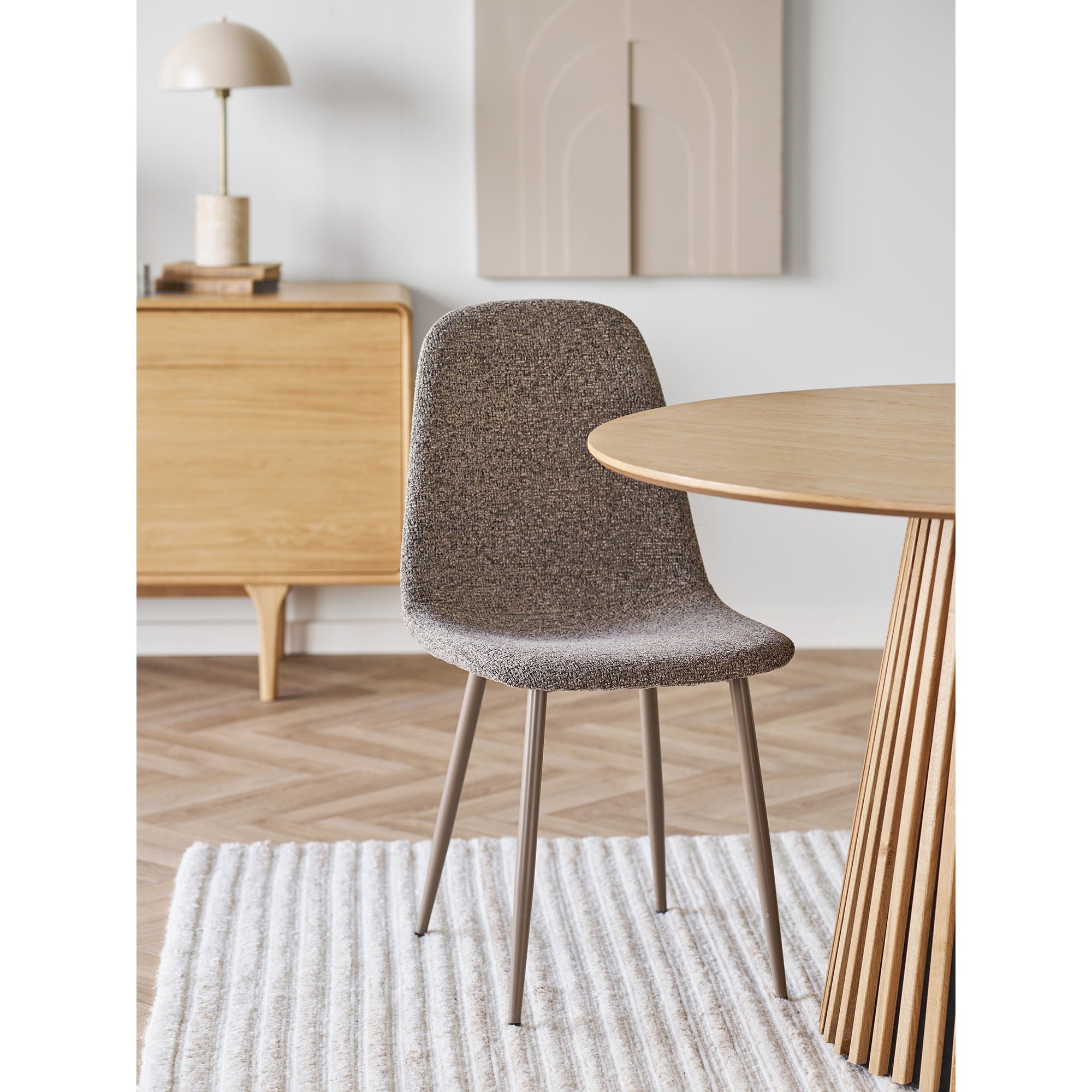 Chaise de salle à manger, marron clair, pieds marron clair