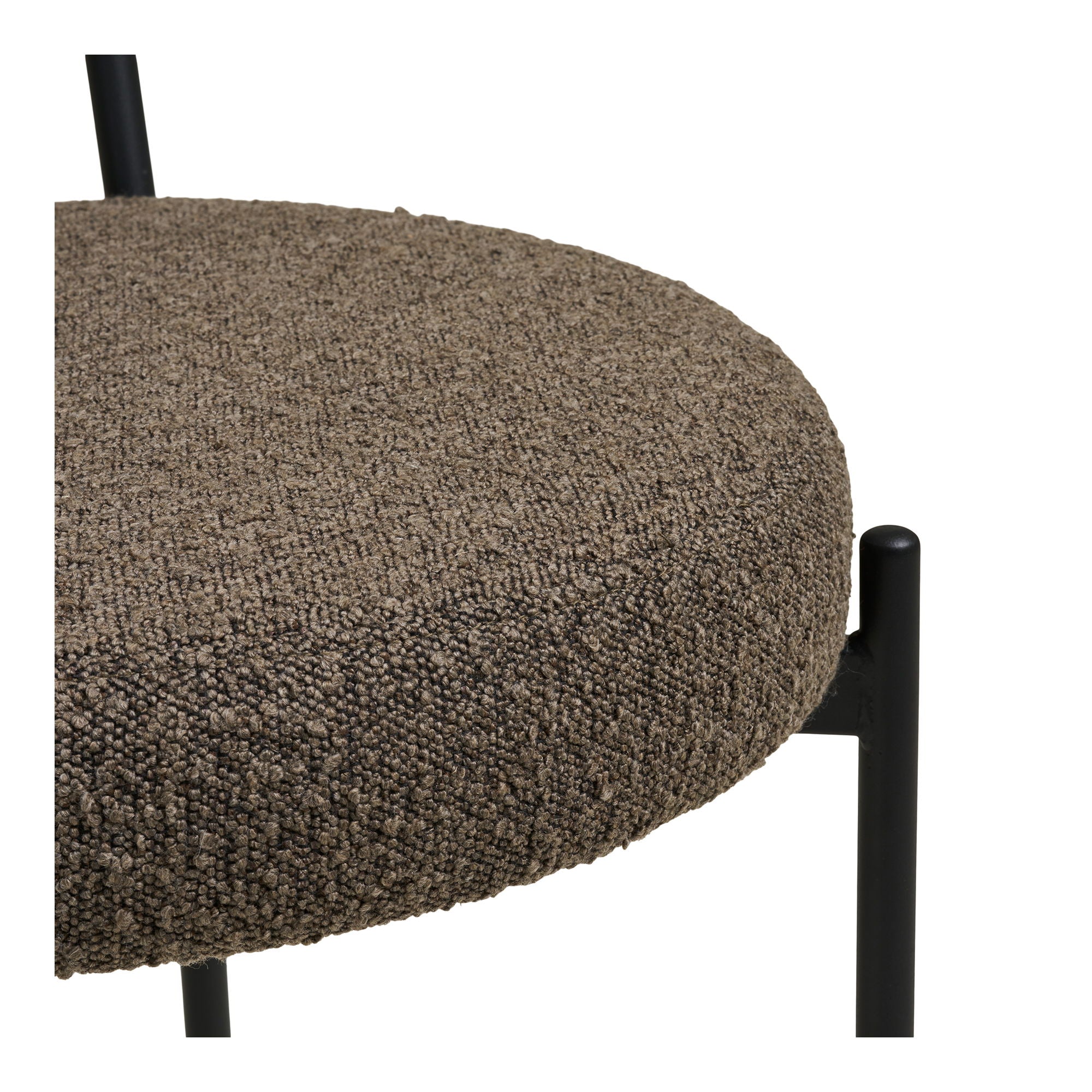 Chaise de salle à manger, bouclé, marron, pieds noirs