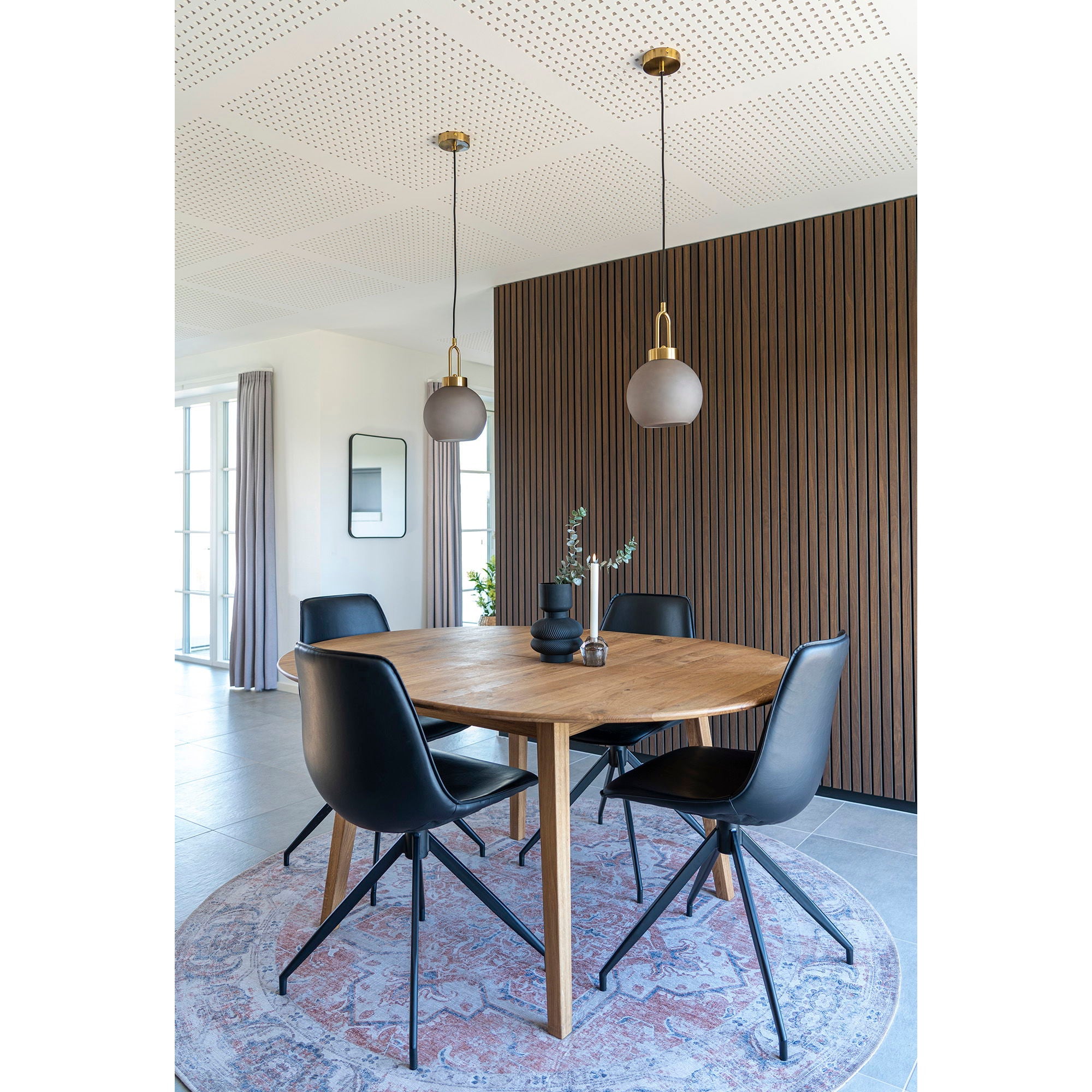 Chaise de salle à manger pivotante, PU, noir, pieds noirs