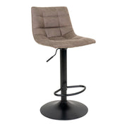 Chaise de bar, microfibre, brun clair, pieds noirs
