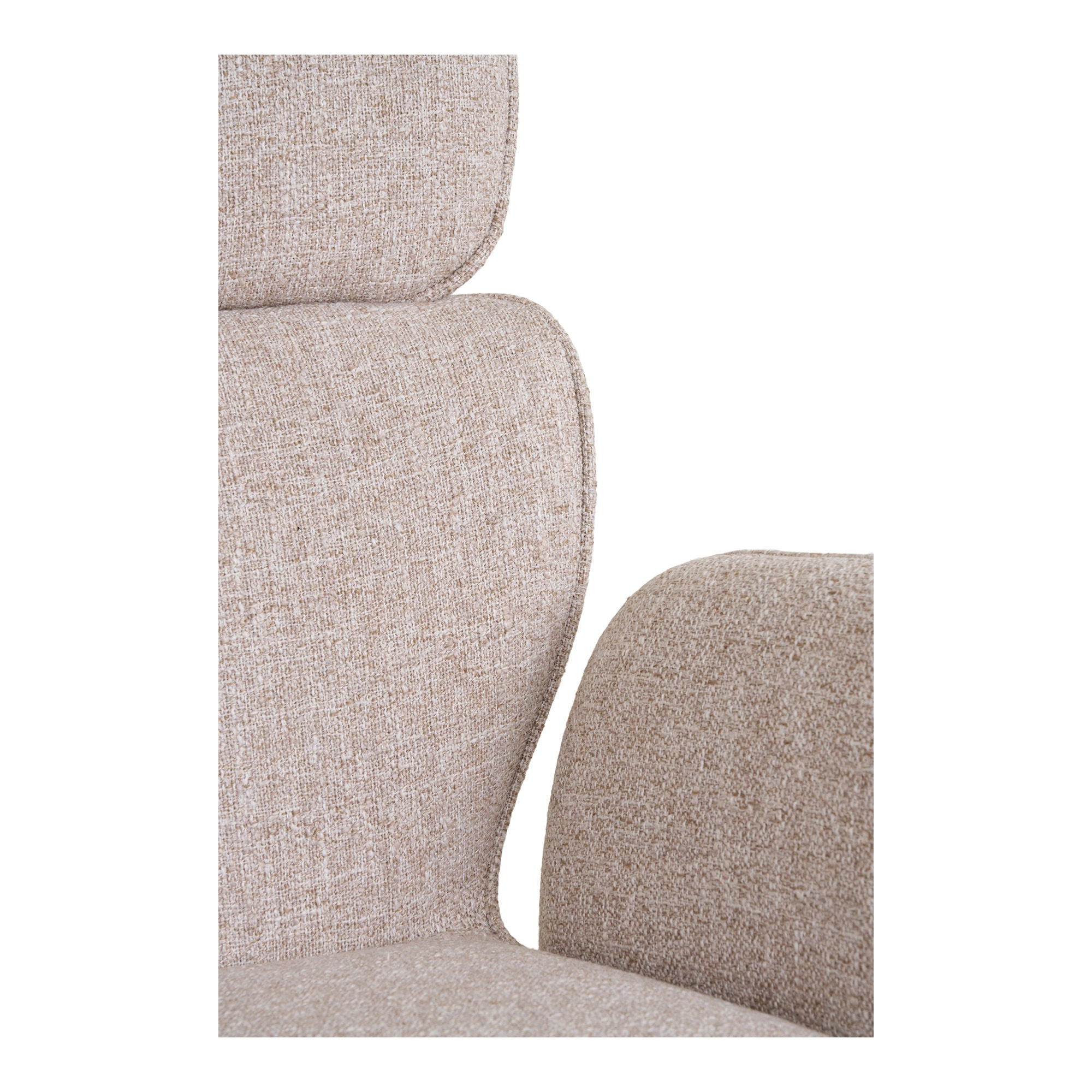 Chaise de salle à manger pivotante, sable, pieds noirs