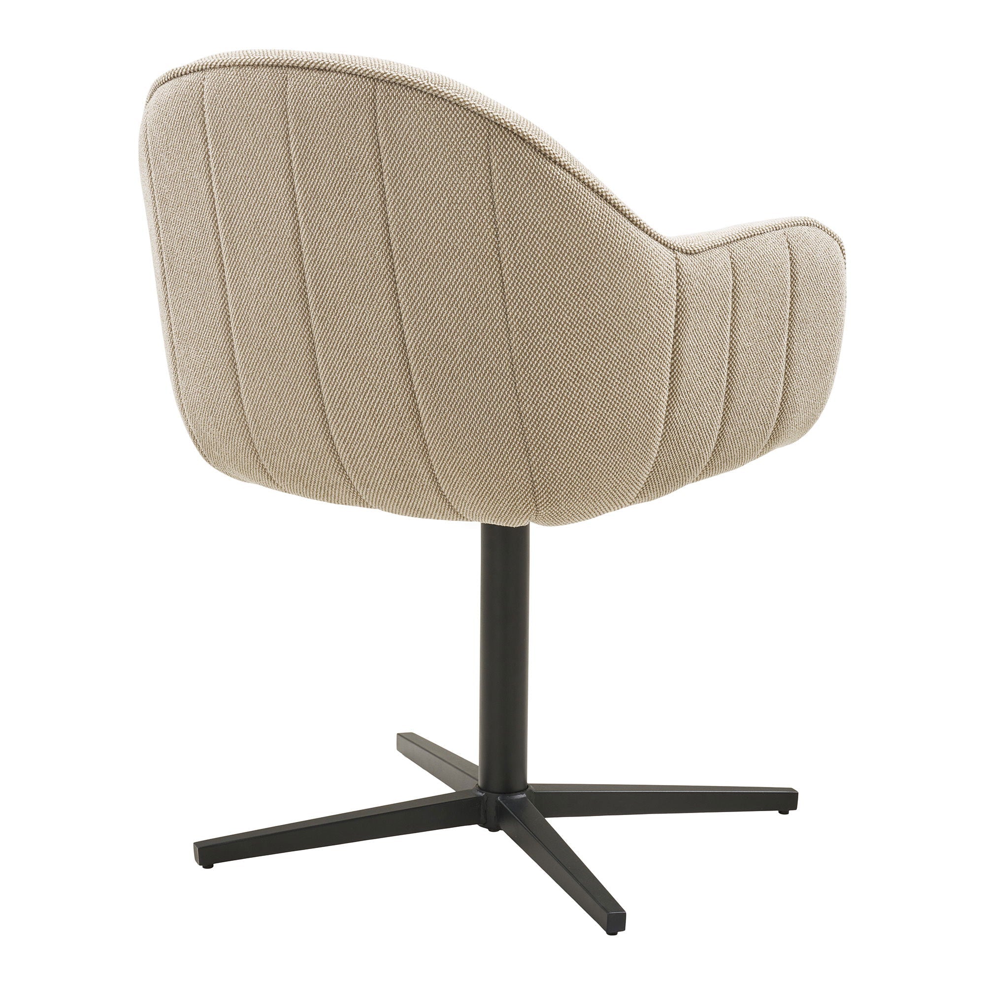 Chaise de salle à manger pivotante, gris clair, pieds noirs