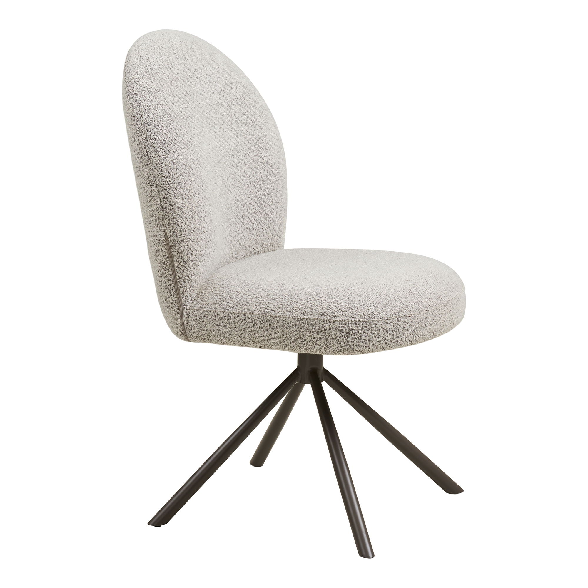 Chaise de salle à manger pivotante, bouclé, sable, pieds gris