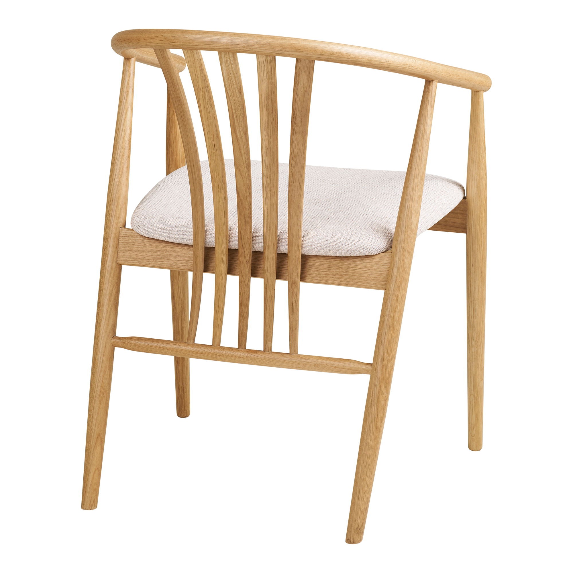 Chaise de salle à manger, bois de chêne avec assise en tissu, naturel/sable