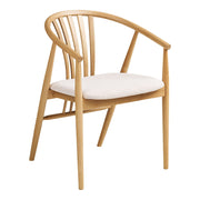 Chaise de salle à manger, bois de chêne avec assise en tissu, naturel/sable