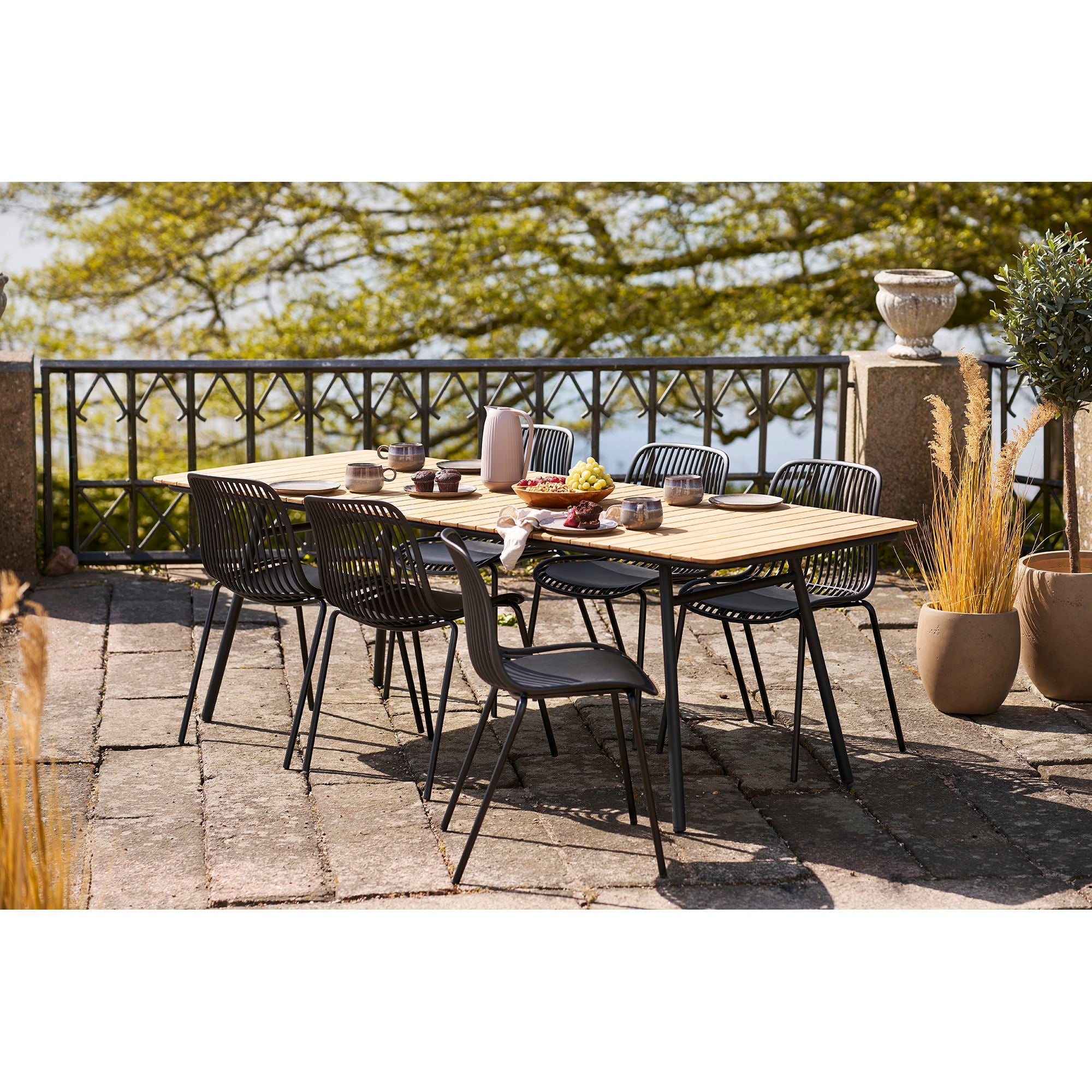 Chaise de salle à manger, polypropylène, empilable, noire