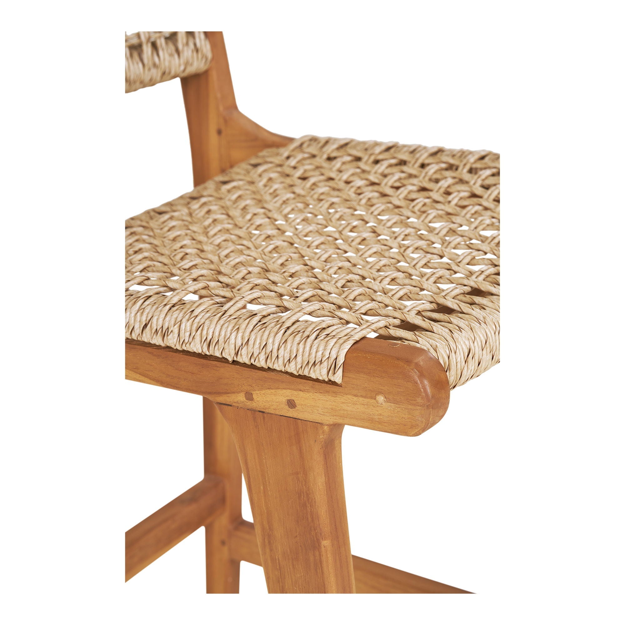 Chaise de comptoir, teck, naturel