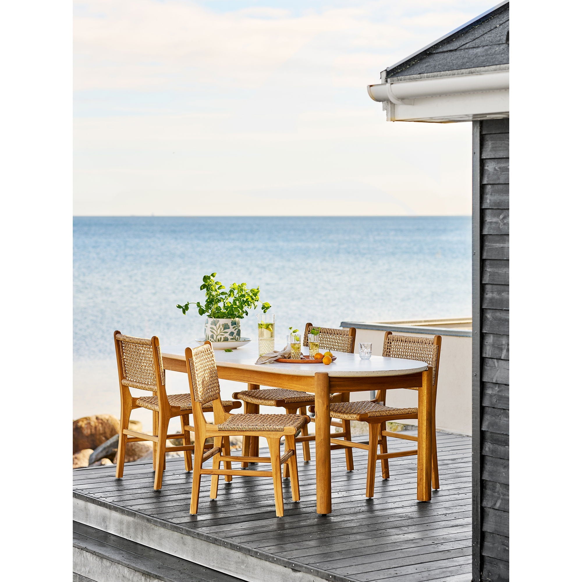 Chaise de salle à manger, teck, naturel