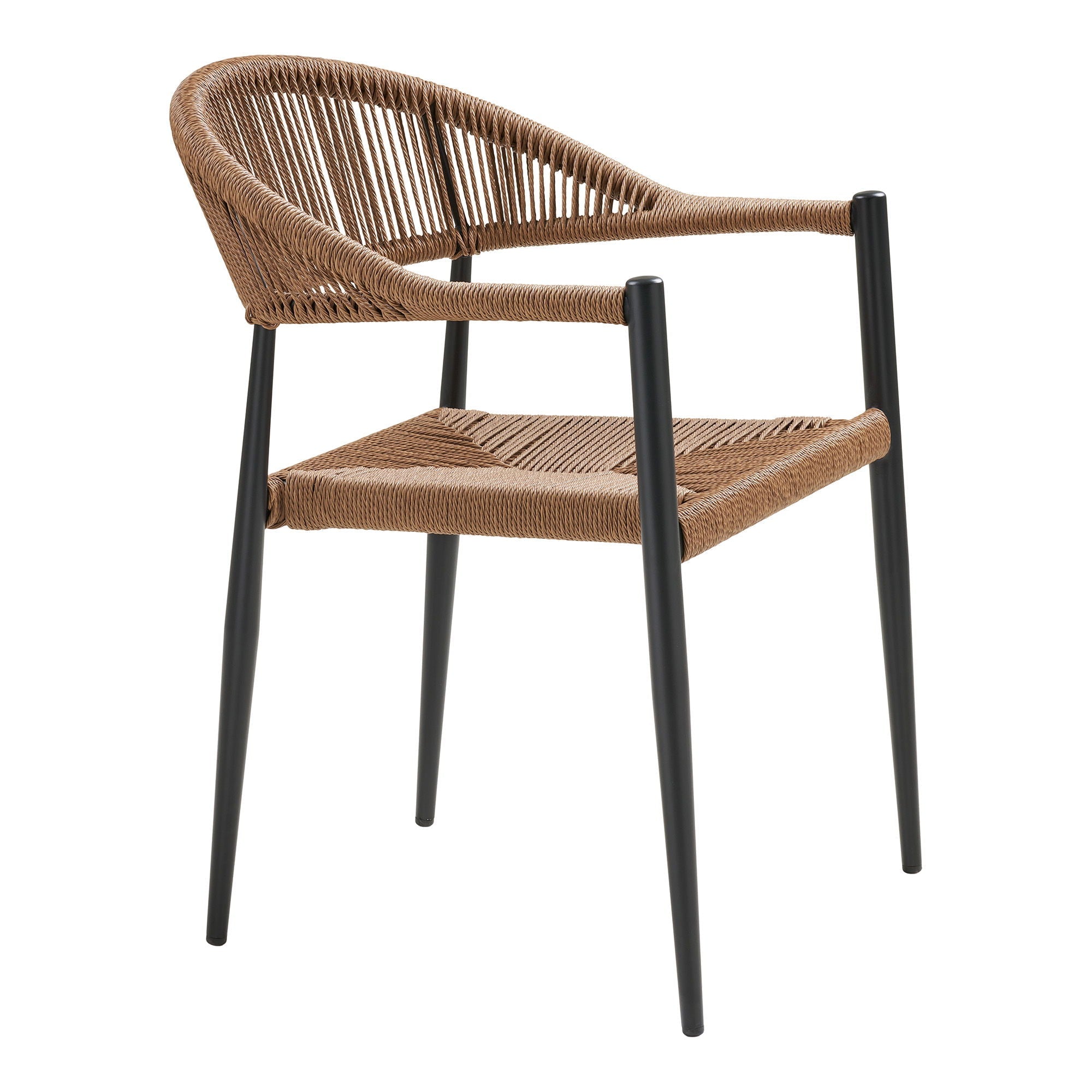 Chaise de salle à manger, naturel, cadre noir