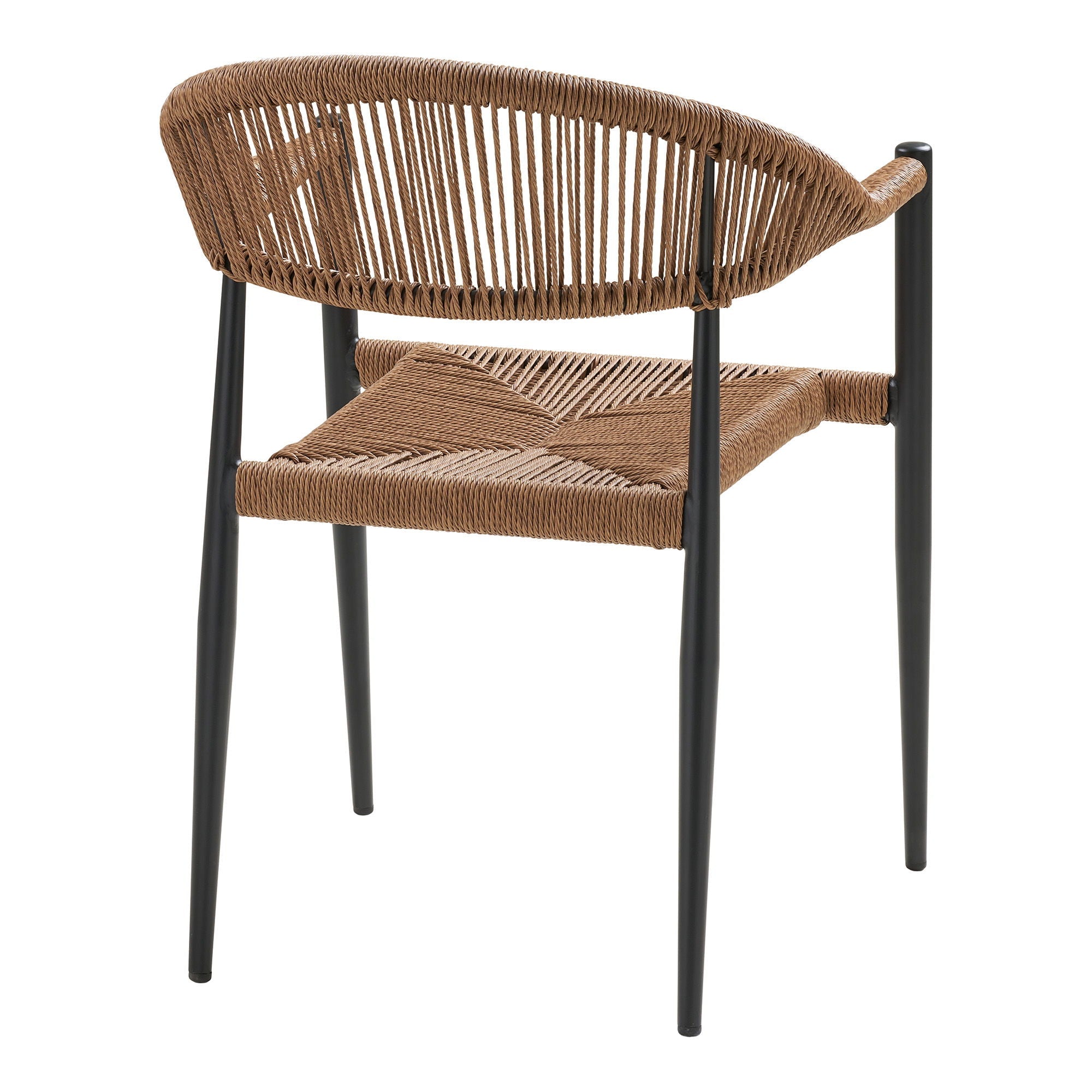 Chaise de salle à manger, naturel, cadre noir
