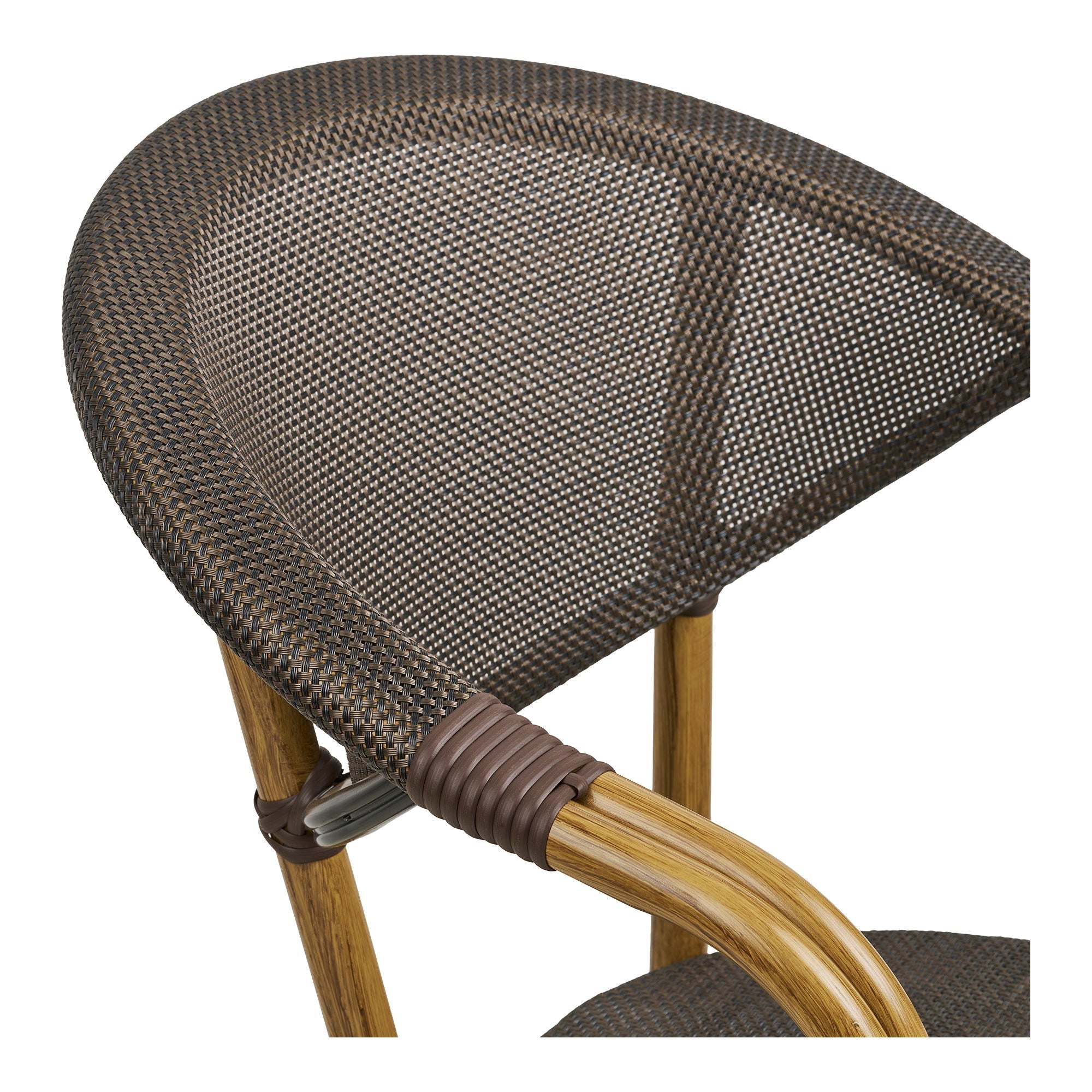 Chaise de salle à manger, marron foncé, structure effet bambou