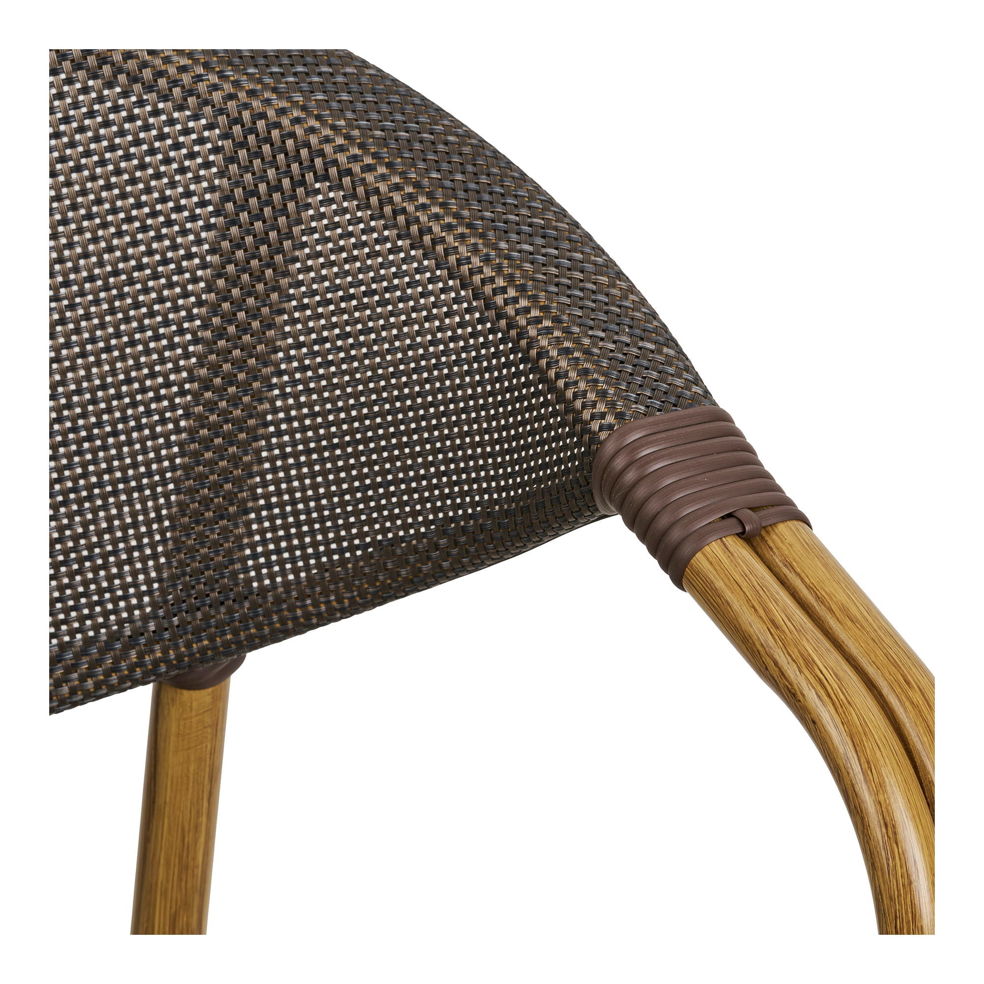 Chaise de salle à manger, marron foncé, structure effet bambou