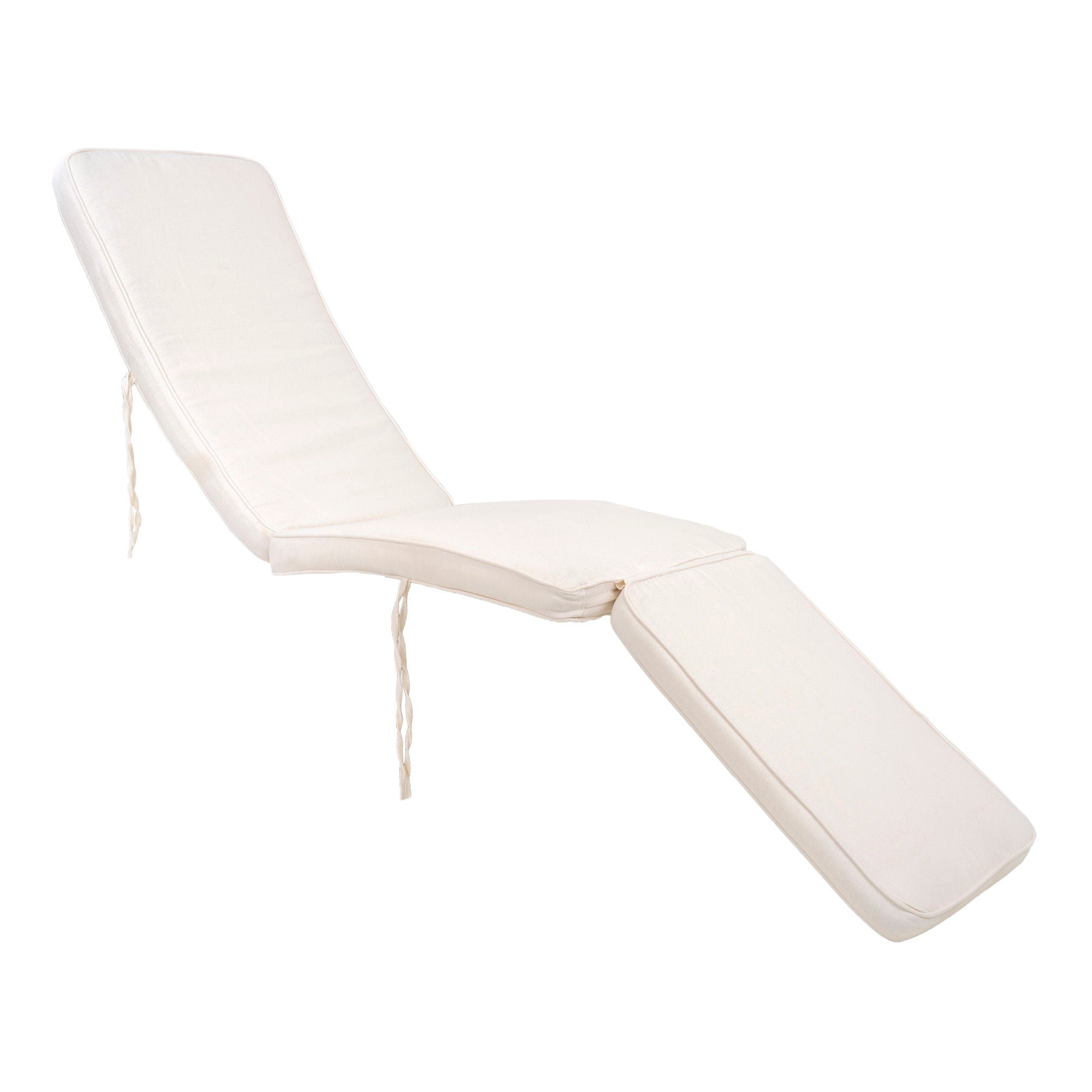 Chaise de pont avec coussin, teck/coton, naturel/blanc